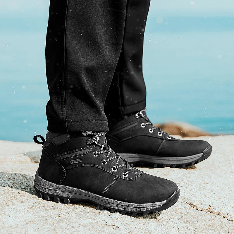 Bottes de neige mixtes imperméables, doublure peluche