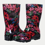 Bottes de pluie femme mi-mollet en PVC, semelle en caoutchouc