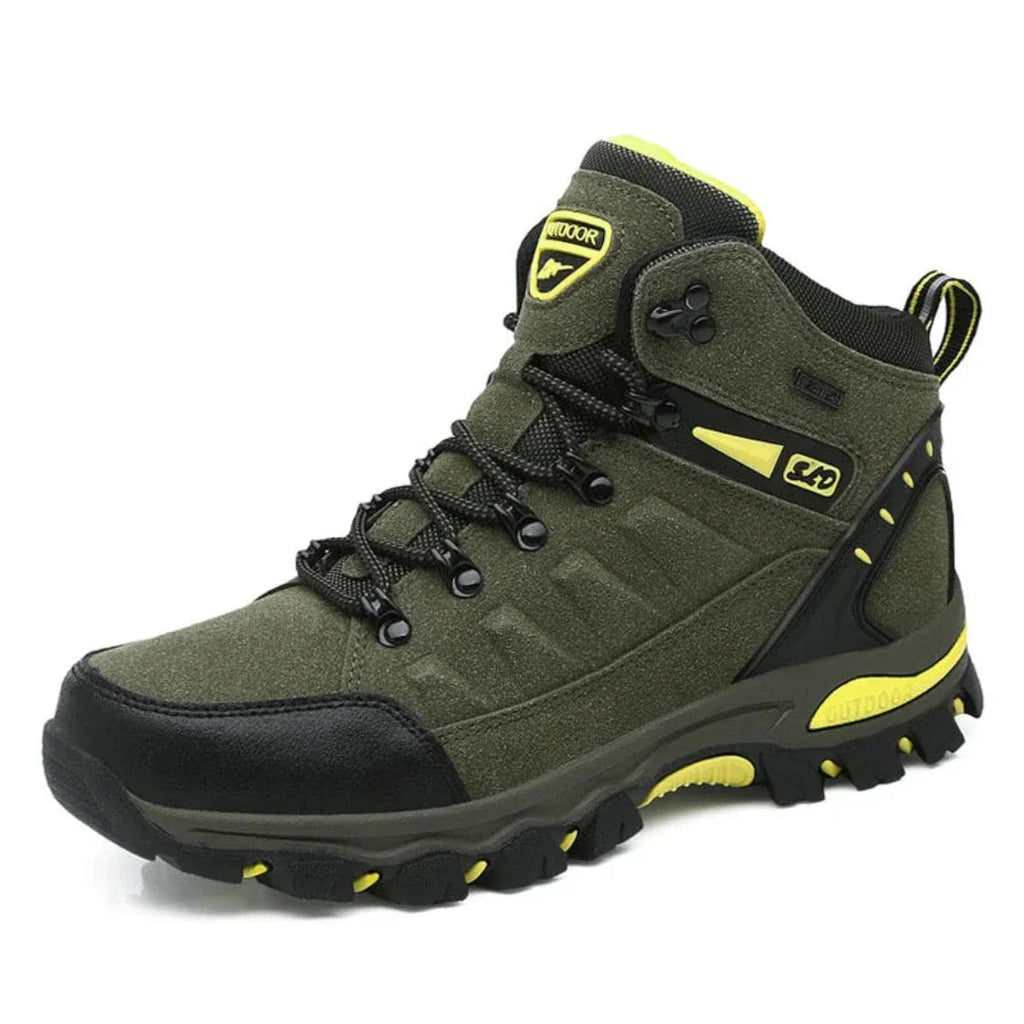 Bottes de randonnée d'hiver mixtes, doublure chaude, vert