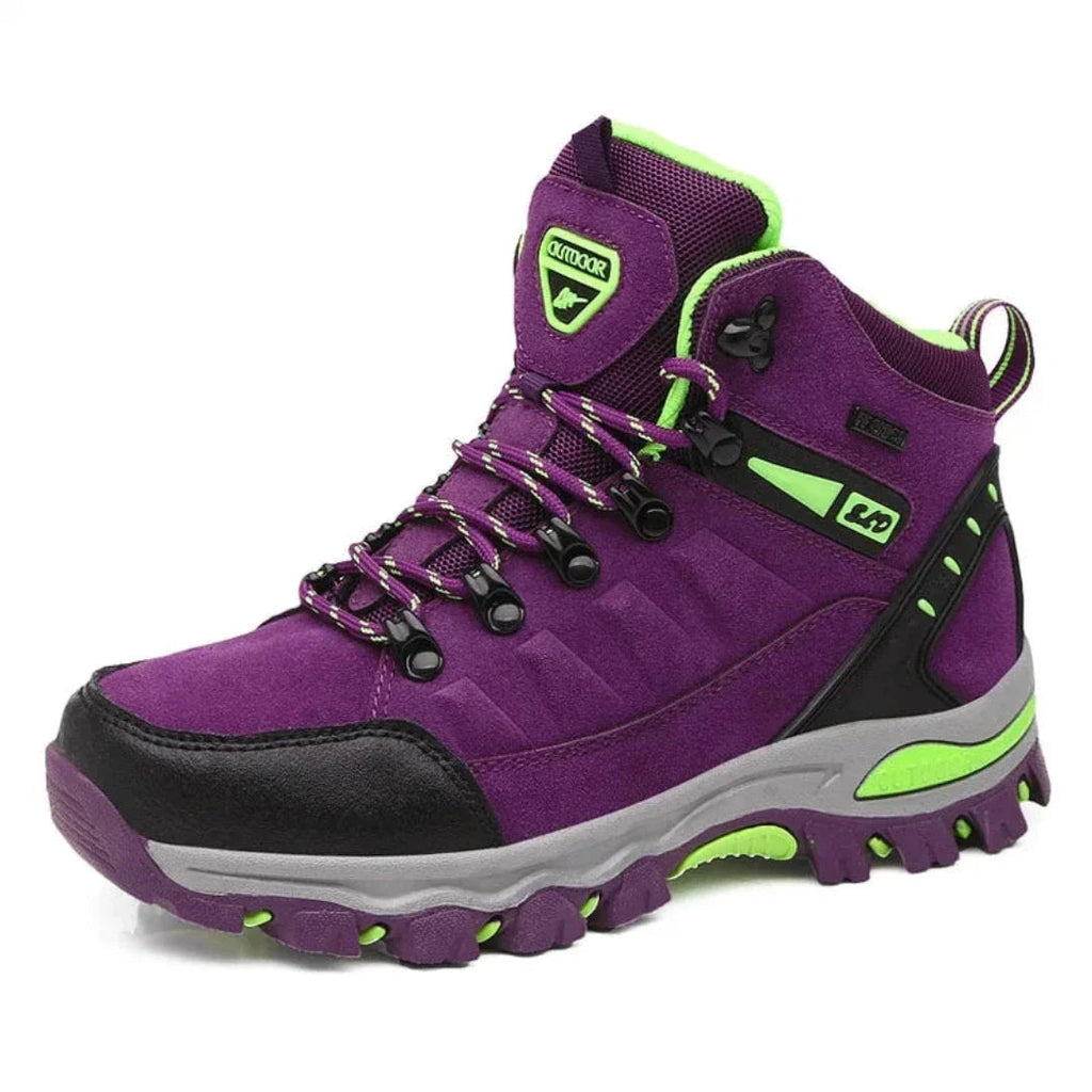 Bottes de randonnée d'hiver mixtes, doublure chaude, violet