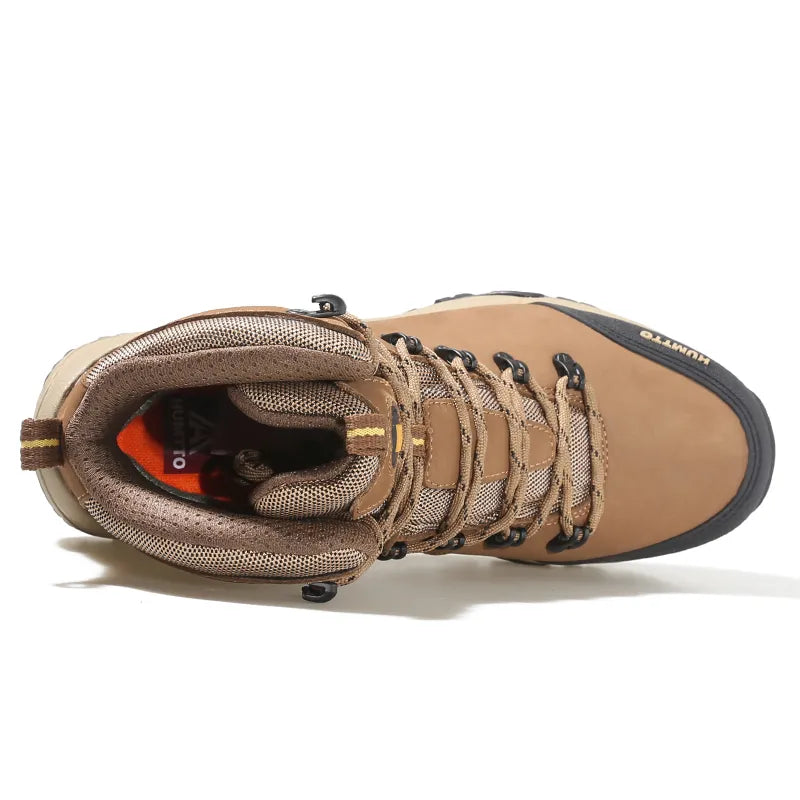 Bottes de randonnée homme en cuir, chaudes et imperméables