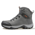 Bottes de randonnée homme en cuir, chaudes et imperméables, gris