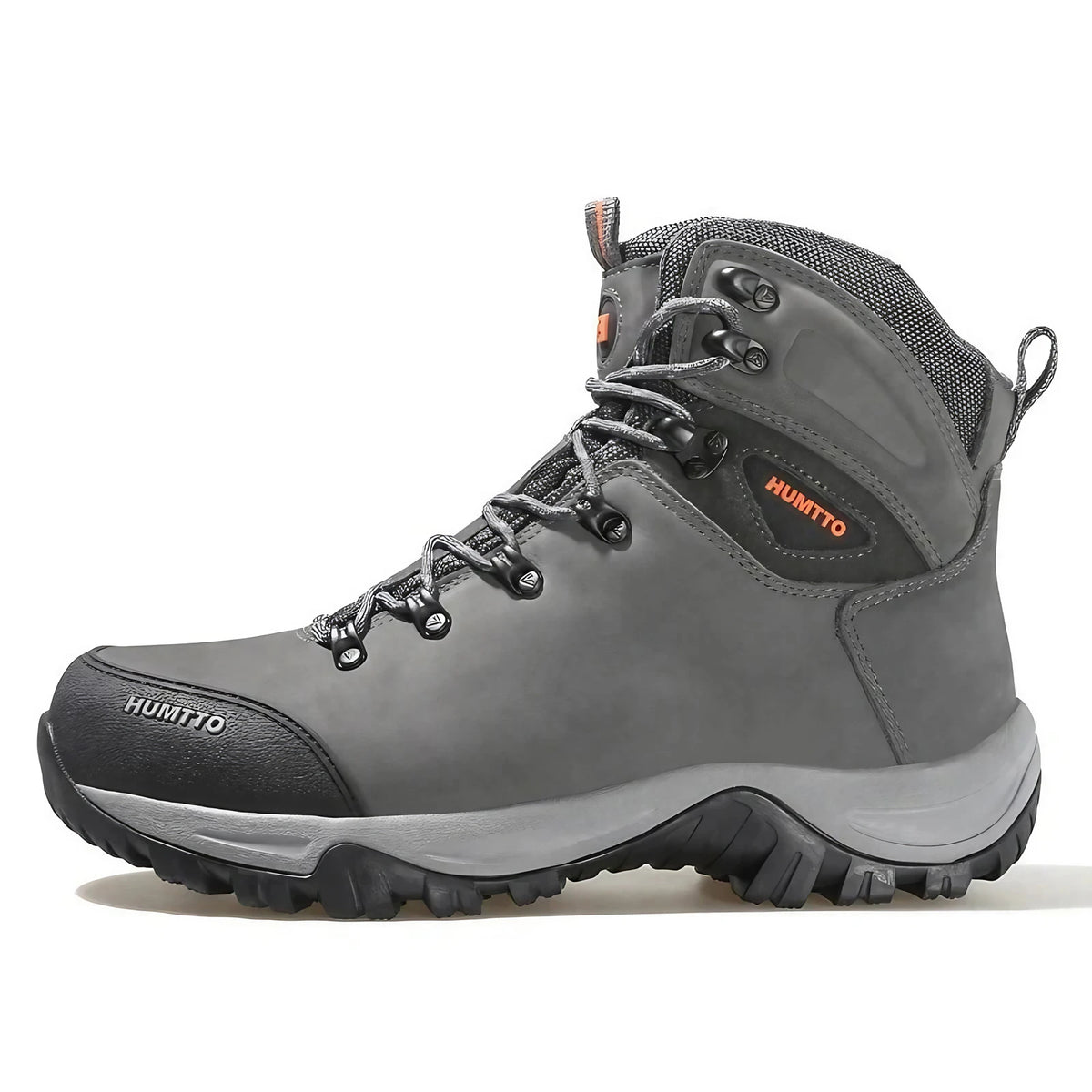 Bottes de randonnée homme en cuir, chaudes et imperméables, gris