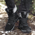 Bottines de randonnée d'hiver mixtes, doublure peluche, scratch