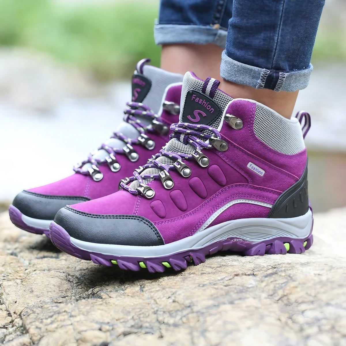 Chaussures de randonnée montantes imperméables, unisexe