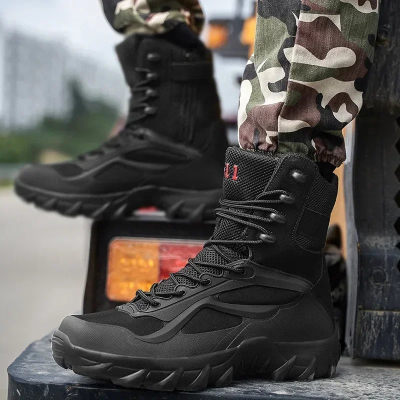 Bottes de randonnée homme tactiques, bout renforcé, sable ou noir