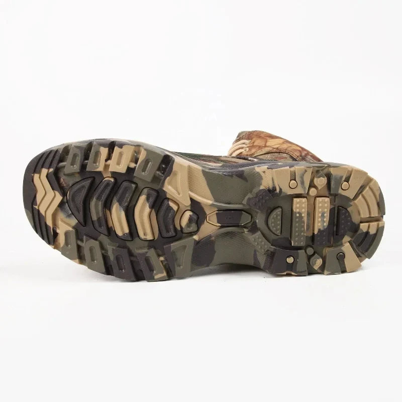Chaussures de randonnée montantes camouflage, membrane imperméable