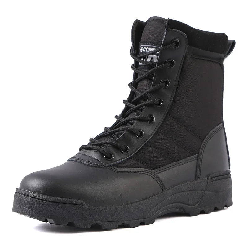 Bottes de randonnée mixtes, embout renforcé, semelle caoutchouc, noir