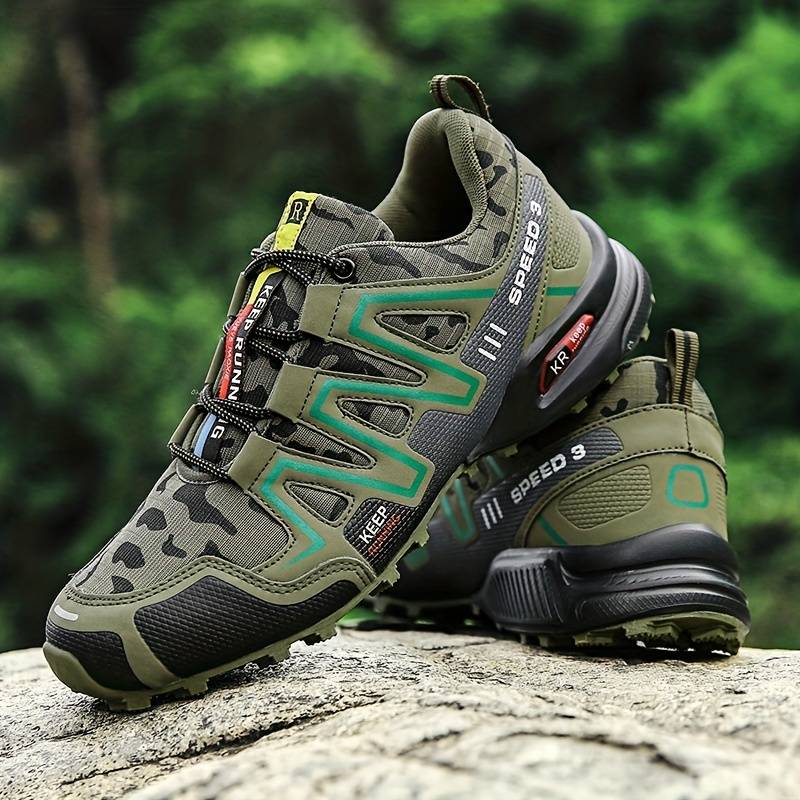 Chaussures de randonnée imperméables, semelle antidérapante, vert