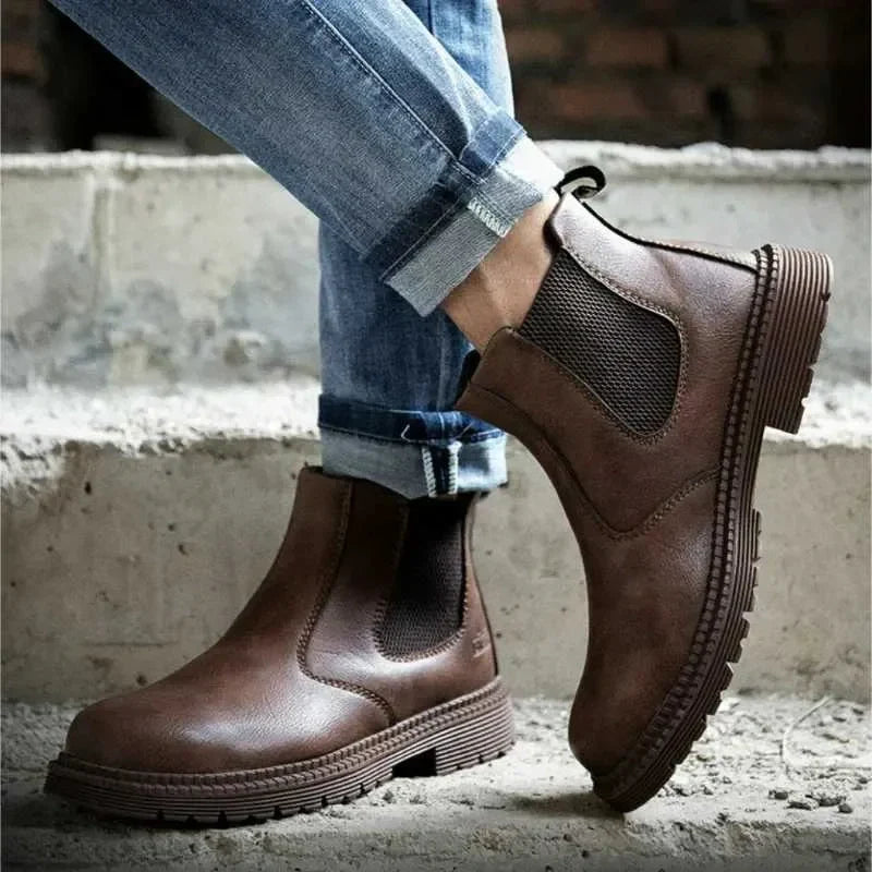 Bottes de sécurité homme à embout acier, montantes et imperméables
