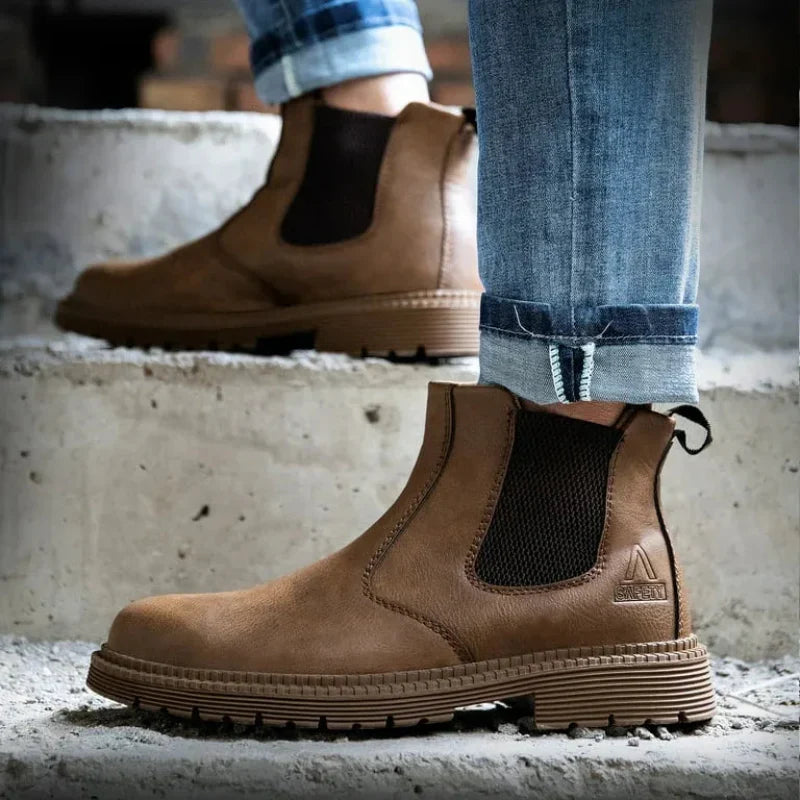 Bottes de sécurité homme à embout acier, montantes et imperméables