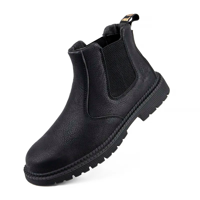 Bottes de sécurité homme à embout acier, montantes et imperméables, noir