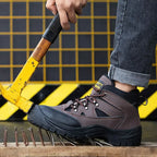 Bottes de sécurité homme à embout acier, marron, du 39 au 46