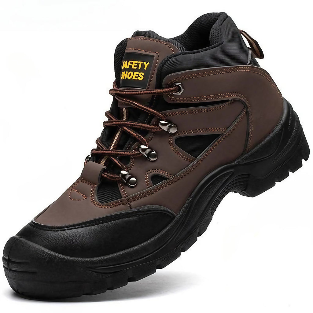 Bottes de sécurité homme à embout acier, marron, du 39 au 46, marron