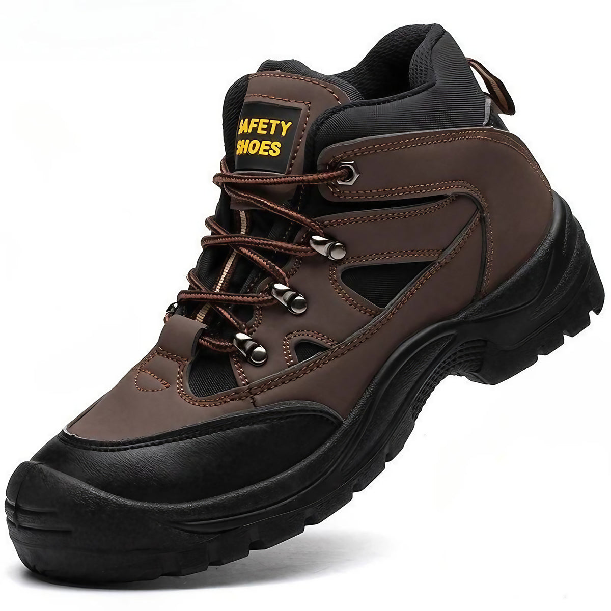Bottes de sécurité homme à embout acier, marron, du 39 au 46, marron