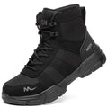 Bottes de sécurité unisexe à embout acier, fermeture à boucle, noir