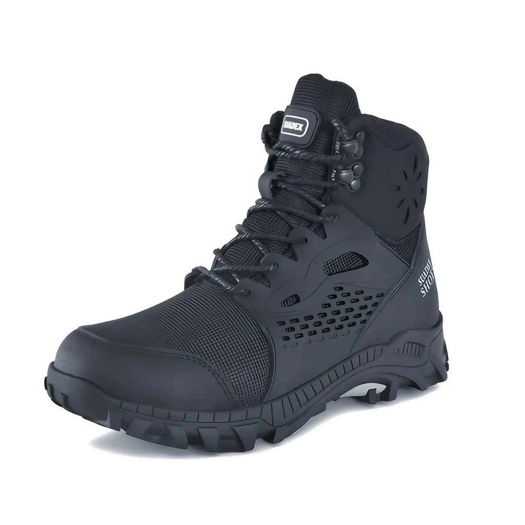Bottes de sécurité unisexe à embout acier, tige imperméable, bleu