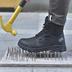 Bottes de sécurité unisexe à embout acier, tige imperméable