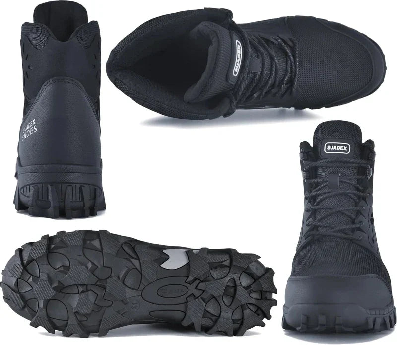 Bottes de sécurité unisexe à embout acier, tige imperméable