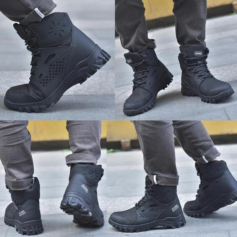 Bottes de sécurité unisexe à embout acier, tige imperméable