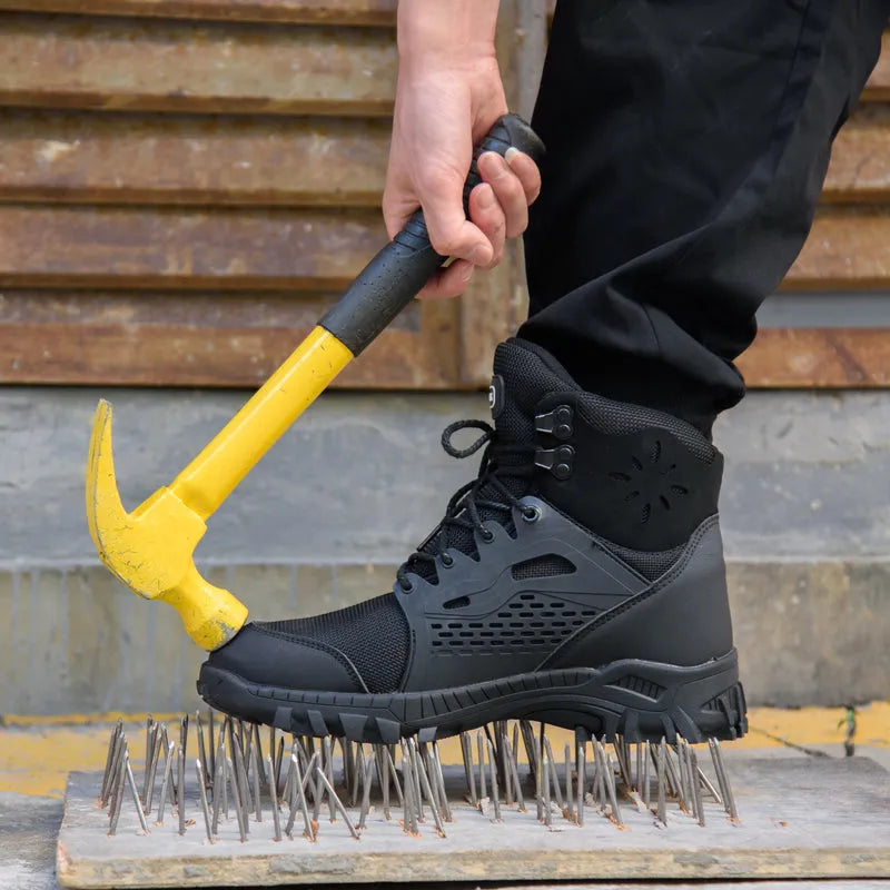 Bottes de sécurité unisexe à embout acier, tige imperméable