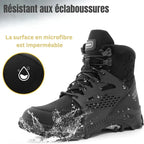 Bottes de sécurité unisexe à embout acier, tige imperméable