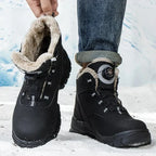 Bottes de travail fourrées mixtes, embout acier, bouton rotatif