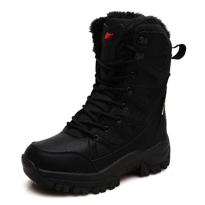 Bottes de randonnée tactiques mixtes, semelle EVA, option fourrée, noir, fourré