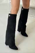 Bottes femme à fermeture éclair, ligne épurée, cinq coloris, noir