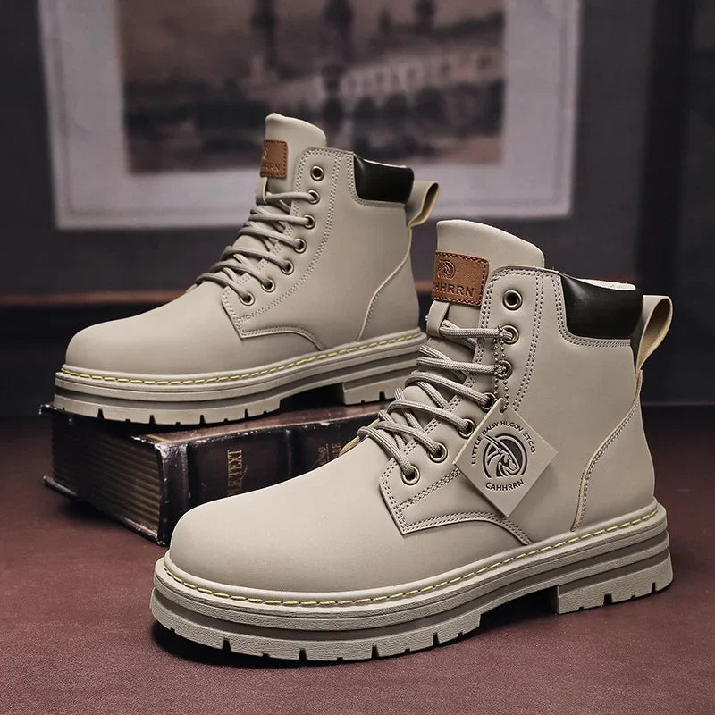 Bottes homme doublées, semelle antidérapante, du 39 au 45, gris