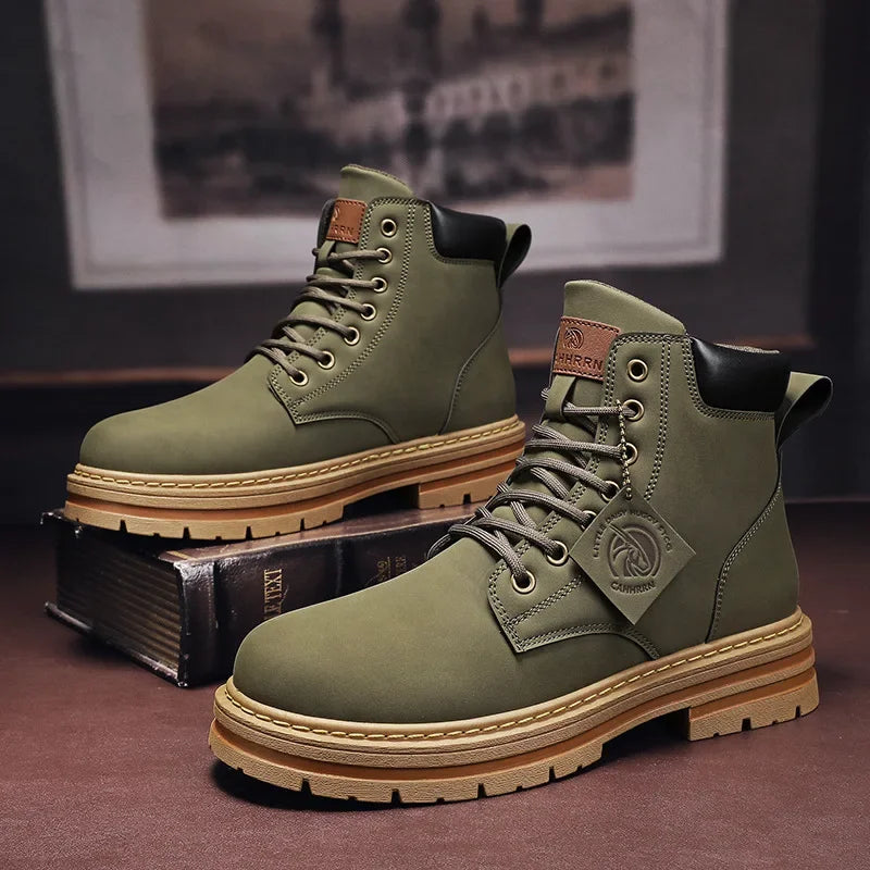 Bottes homme doublées, semelle antidérapante, du 39 au 45, vert