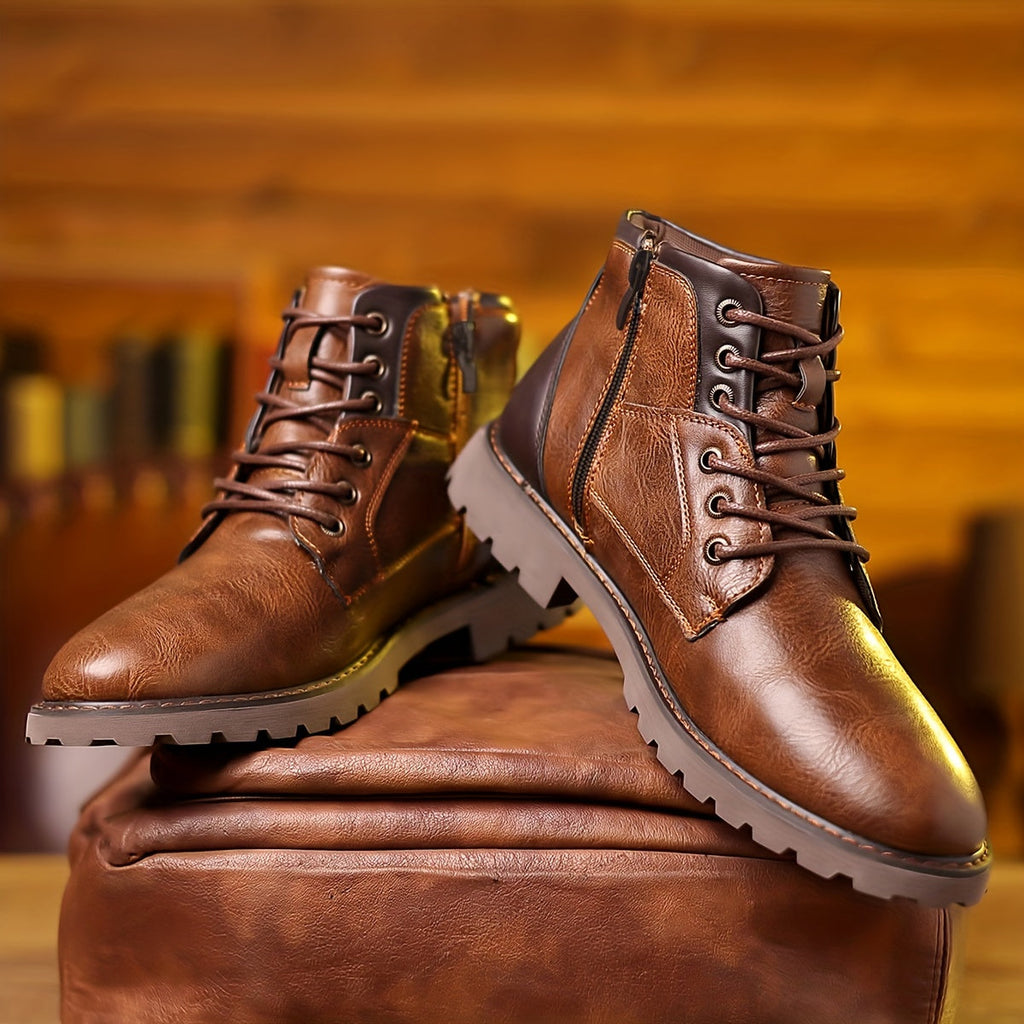 Bottes homme à fermeture éclair, marron ou noir