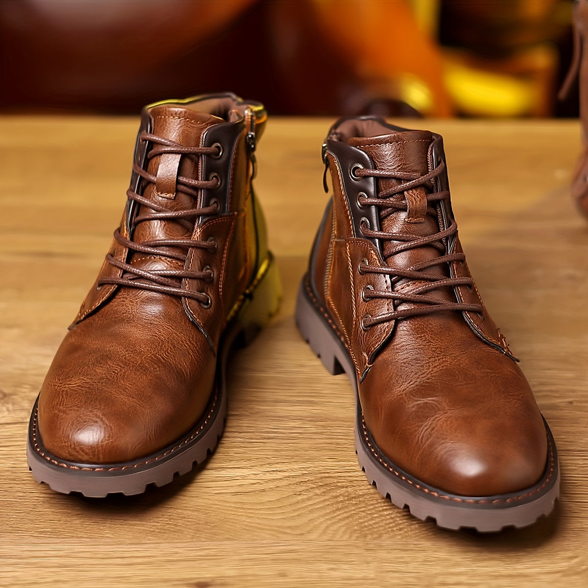 Bottes homme à fermeture éclair, marron ou noir