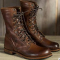 Bottines à lacets femme, semelle antidérapante, marron foncé, marron foncé