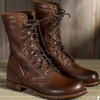 Bottines à lacets femme, semelle antidérapante, marron foncé, marron foncé