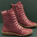 Bottines femme à semelle souple antidérapante, cinq coloris, rouge