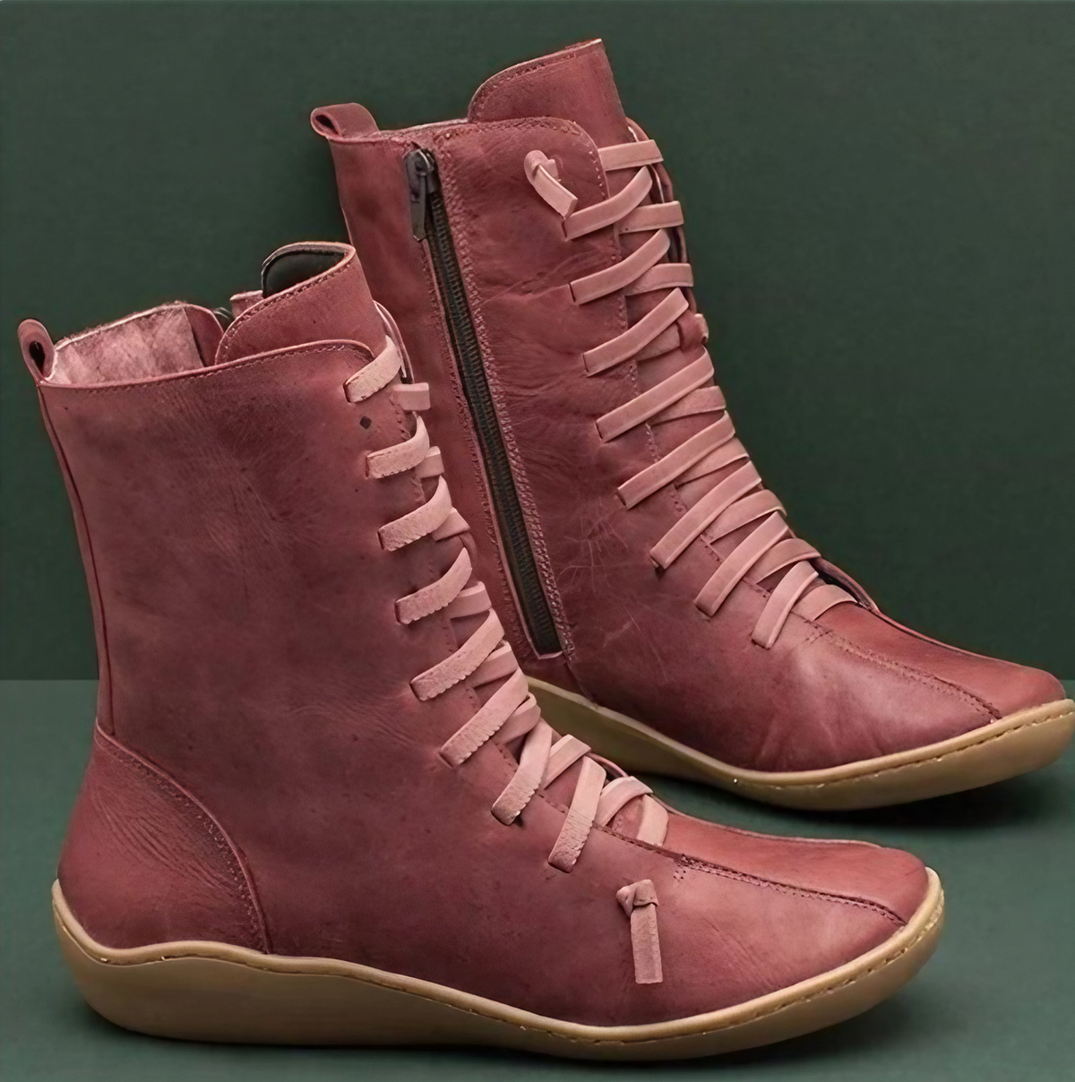 Bottines femme à semelle souple antidérapante, cinq coloris, rouge