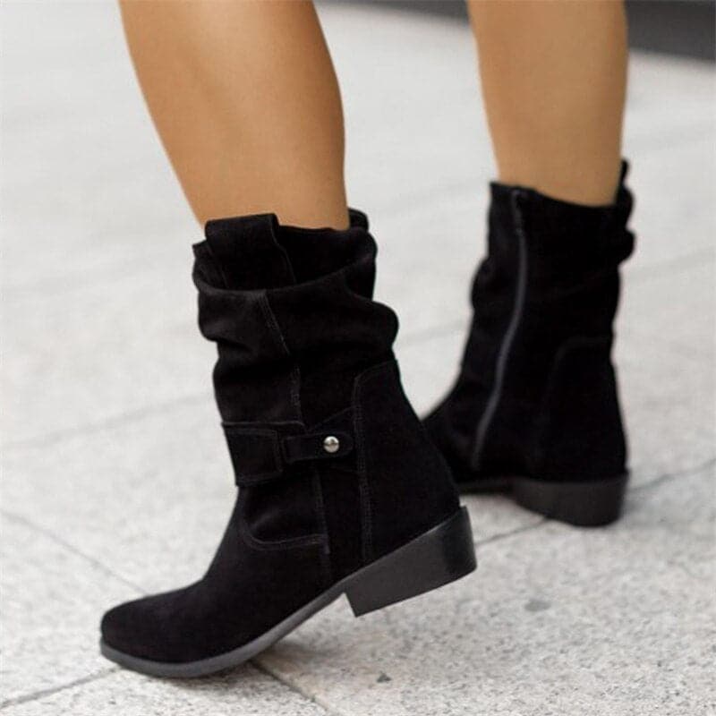 Bottes hautes femme à talon bloc, cinq coloris, du 35 au 43