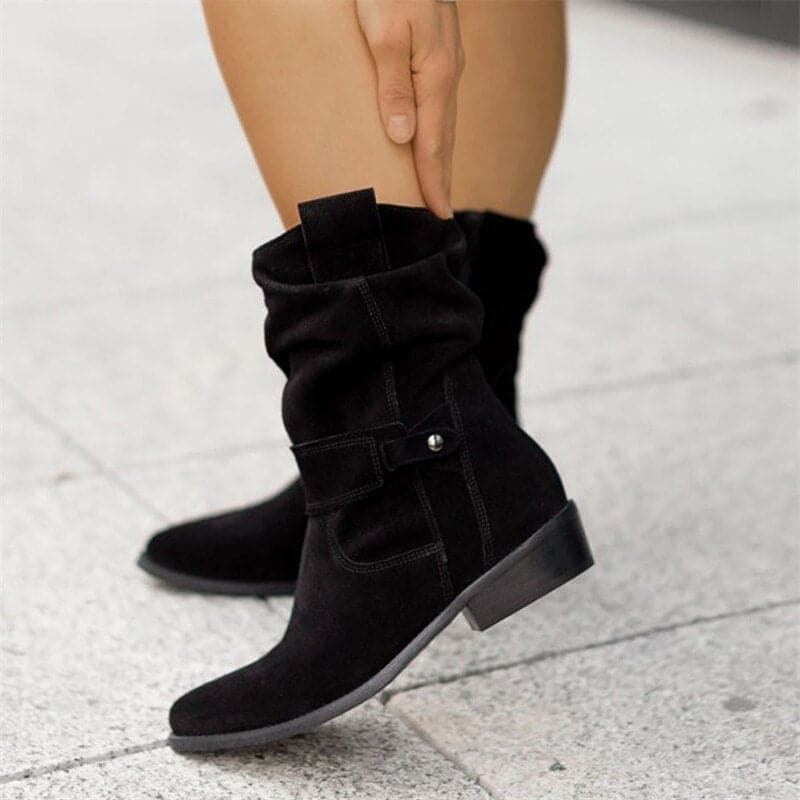 Bottes hautes femme à talon bloc, cinq coloris, du 35 au 43, noir