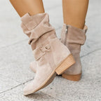Bottes hautes femme à talon bloc, cinq coloris, du 35 au 43, crème