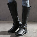Bottes hautes femme à talon bloc et bout rond, du 35 au 43