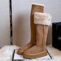 Bottes hautes femme kaki, doublure chaude, semelle antidérapante, kaki