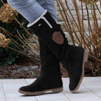 Bottines d'hiver femme doublées, zip latéral, talon de 3 cm, noir