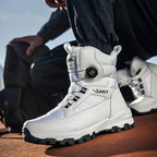 Bottes d'hiver homme doublées de peluche, serrage par molette