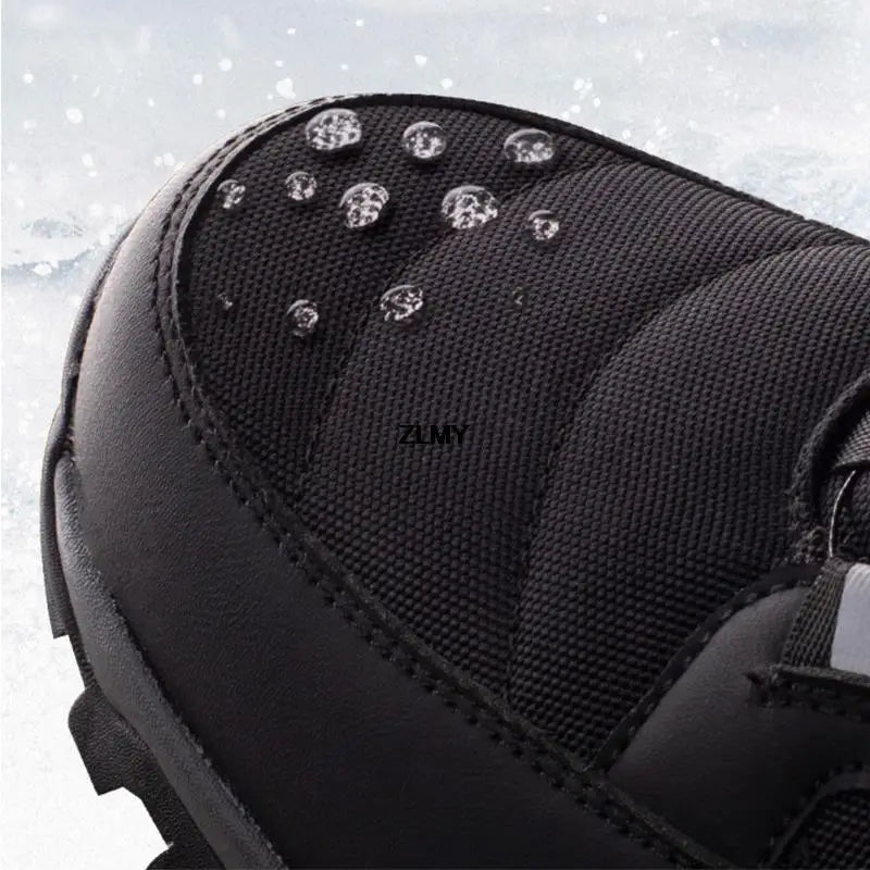 Bottes d'hiver homme doublées de peluche, serrage par molette