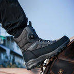 Bottes d'hiver homme doublées de peluche, serrage par molette