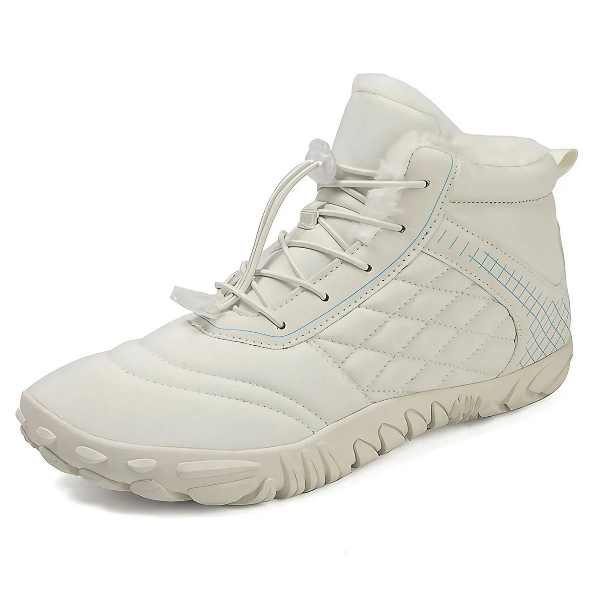 Bottines d'hiver pieds nus fourrées, à enfiler, du 35 au 48, blanc