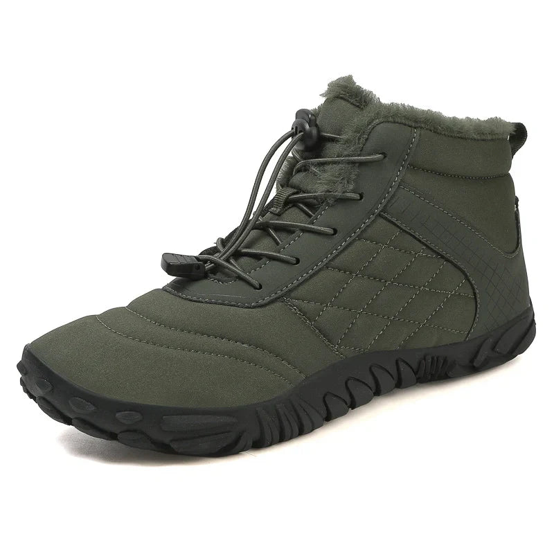 Bottines d'hiver pieds nus fourrées, à enfiler, du 35 au 48, vert