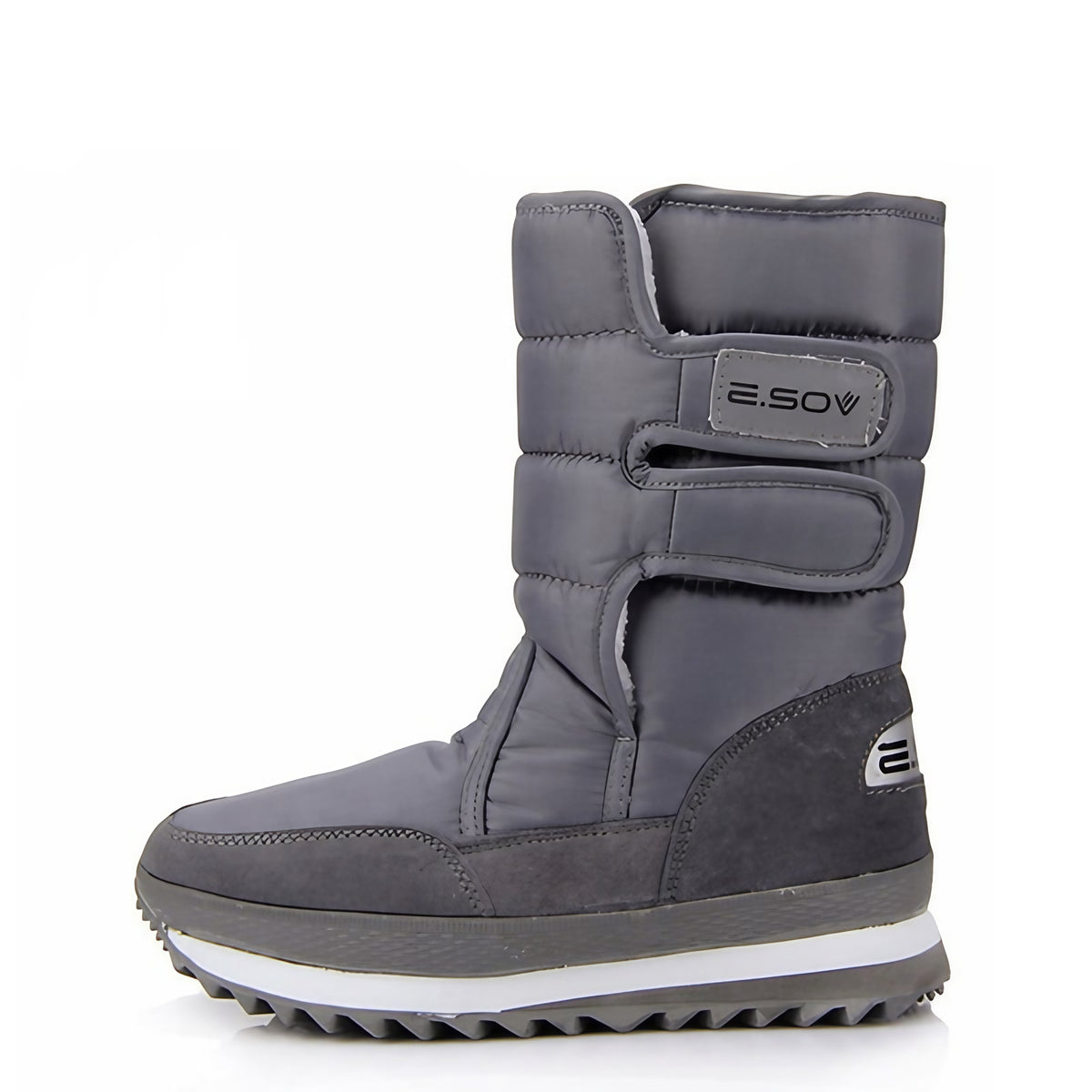 Bottes d'hiver femme imperméables et rembourrées, dix coloris, gris