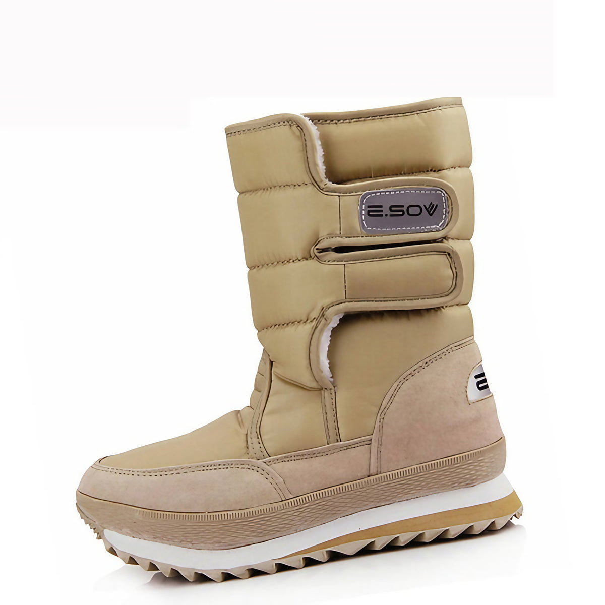 Bottes d'hiver femme imperméables et rembourrées, dix coloris, kaki